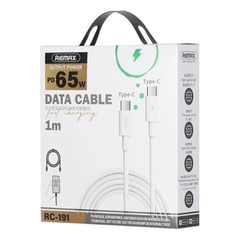 USB-C to USB-C Cable REMAX Marlik Series RC-191 – 1 m White