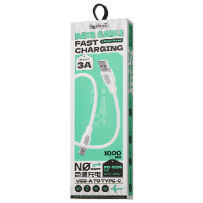 Câble USB / USB-C Charge Rapide 2.4A 5W REMAX Série Ruinay RC-C113 - 1M - Blanc