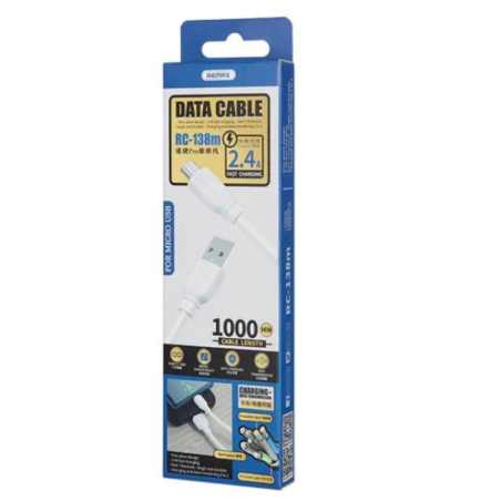 Remax RC-138m USB Micro-USB 2.4A cable white