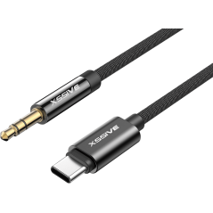 Câble USB-C Jack 3,5 mm XSSIVE 1,2 m Noir
