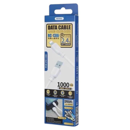 USB to Lightning Cable Remax RC-138i – 1m 2.4A White