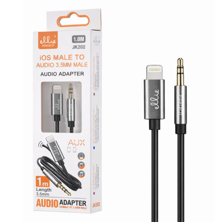 Câble audio Ellietech JK202 – Jack 3,5 mm vers iOS 1 m