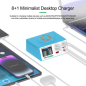 8-Port Charger RELIFE RL-309AW – 100W, Digital Display and Wireless Charging