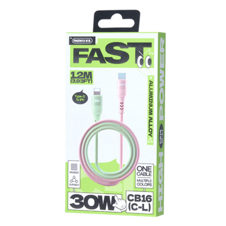 Type-C/Lightning Cable REMAX CB16(C-L) – 30W 1.2m Pink