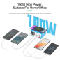 8-Port Charger RELIFE RL-309AW – 100W, Digital Display and Wireless Charging