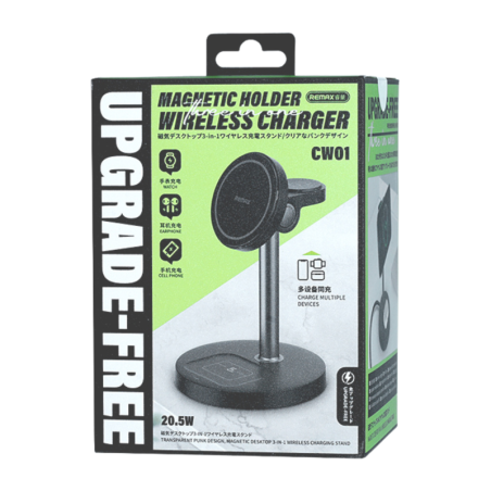 3-in-1 Magnetic Wireless Charger Remax CW01 – Black 20.5W