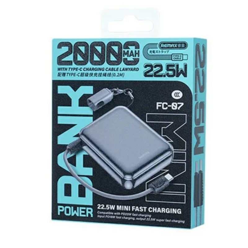 Power Bank Remax FC-07 – 20000mAh, 22.5W, Silver Power Bank Remax FC-07 – 20000mAh, 22.5W, Silver
