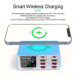 Chargeur multifonction RELIFE RL-304S – 8 ports, 110 W, charge sans fil Chargeur multifonction RELIFE RL-304S – 8 ports, 110 W, charge sans fil