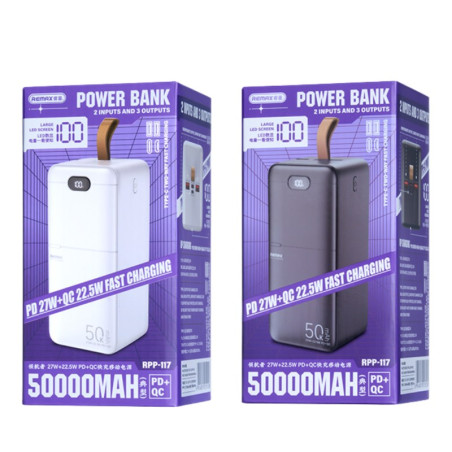 Power Bank Remax Piloteer Series RPP-117 – 50,000mAh 27W/22.5W White
