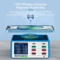 8-Port Charger RELIFE RL-309AW – 100W, Digital Display and Wireless Charging