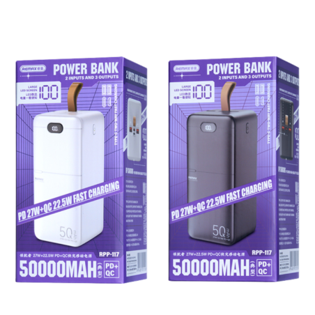 Batterie externe Remax Piloteer Series RPP-117 – 50 000 mAh 27W/22,5W Blanc