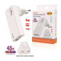 Chargeur secteur LinQ AC4512 – USB-C + USB 45W, prise anglaise Chargeur secteur LinQ AC4512 – USB-C + USB 45W, prise anglaise