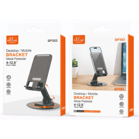 Support tableau de bord Ellietech SP353 noir | Smarty