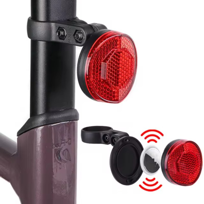 Réflecteur arrière de vélo Micflip – antivol compatible Apple AirTag Noir Réflecteur arrière de vélo Micflip – antivol compatible Apple AirTag Noir