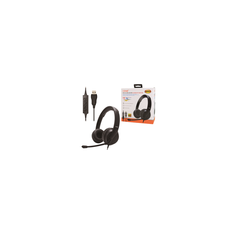 Casque USB avec microphone LinQ EAR9978 - Noir Casque USB avec microphone LinQ EAR9978 - Noir