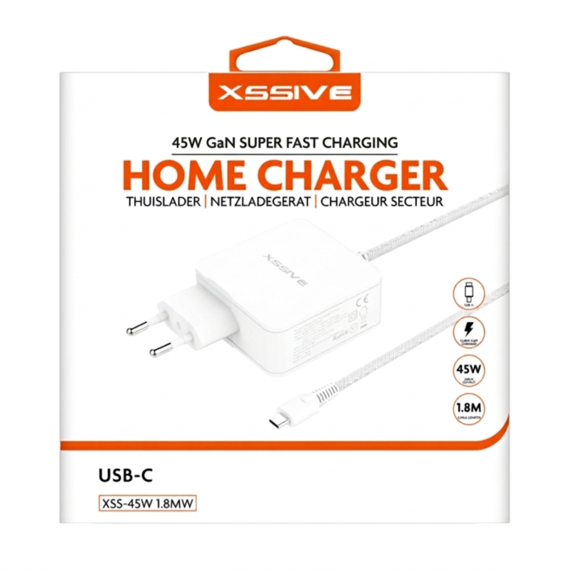 Chargeur ordinateur USB-C XSSIVE XSS-45W1.8MW – 45W blanc