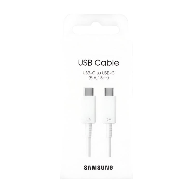 Samsung Câble USB-C vers USB-C EP-DX510JWEGEU – 1,8 m Blanc, 5 A Samsung Câble USB-C vers USB-C EP-DX510JWEGEU – 1,8 m Blanc, 5 A