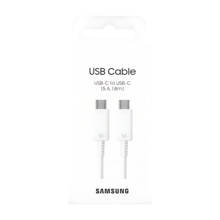 Samsung Câble USB-C vers USB-C EP-DX510JWEGEU – 1,8 m Blanc, 5 A