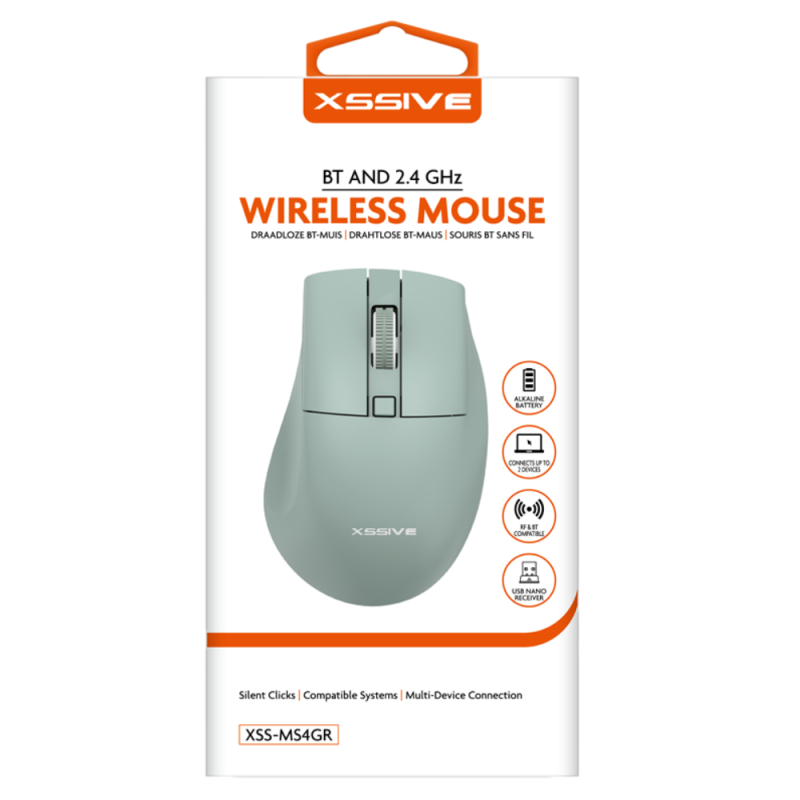 Souris sans fil XSSIVE XSS-MS4GR - Vert Souris sans fil XSSIVE XSS-MS4GR - Vert