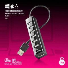 NGS iHub7 Tiny 7-Port USB Hub Black | Smarty
