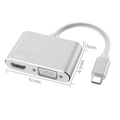 USB-C HDMI VGA Hub Silver | Smarty