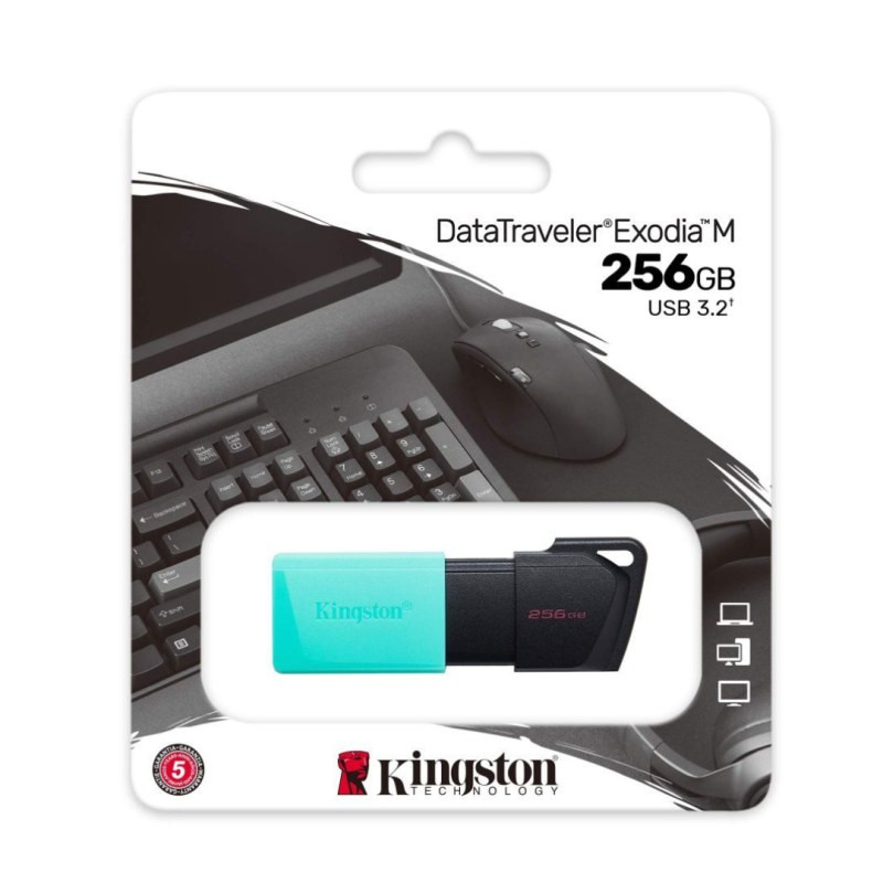 Clé USB Kingston DataTraveler Exodia M – USB-A 3.2 256 Go Noir et turquoise Clé USB Kingston DataTraveler Exodia M – USB-A 3.2 256 Go Noir et turquoise