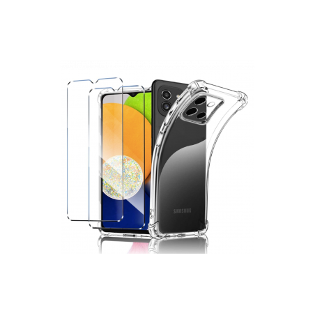 Coque Protection Transparante avec Verre Trempé - Samsung A03 - Audio