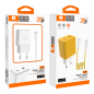 Kit chargeur WUW T78 – chargeur USB-C + câble Lightning/USB-C 20W Jaune Kit chargeur WUW T78 – chargeur USB-C + câble Lightning/USB-C 20W Jaune