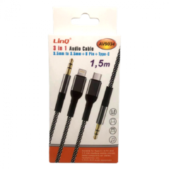 Câble audio LinQ AV9034 3-en-1 1,5 m | Smarty