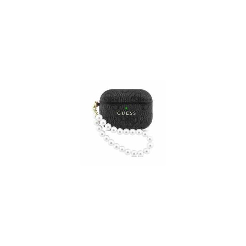 Coque de Protection pour AirPods Pro 3 PU Pearl Strap Classic Logo GUESS GUAP3P4E4PSK - Noir