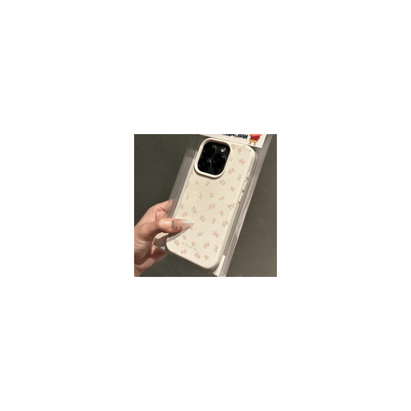 Coque en silicone pour iPhone avec texture "Litchi" - Fleurs sur toute la surface — ECO · Smarty Paris 18e