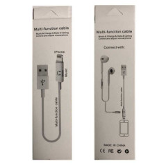 Câble USB Lightning 1 m avec adaptateur audio ECO
