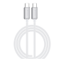 Câble Devia Extra Durability USB-C vers USB-C – nylon tressé 60W 3A 1,5 m Blanc, version d'exposition