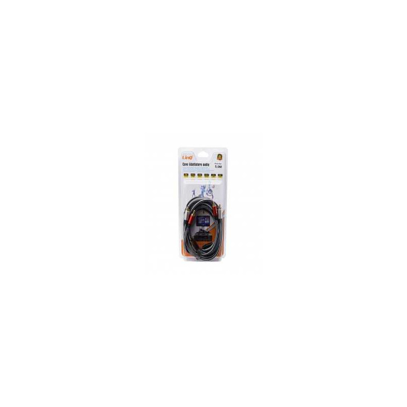Câble Audio 2 RCA Mâles / 2 RCA Mâles Nylon Tressé 5m LinQ 2R50 Câble Audio 2 RCA Mâles / 2 RCA Mâles Nylon Tressé 5m LinQ 2R50