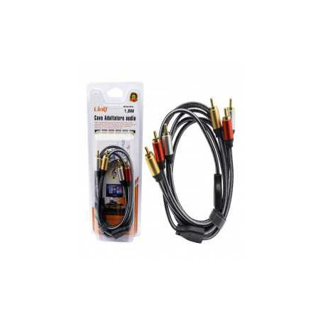 Câble Audio 3 RCA Mâles / 3 RCA Mâles Nylon Tressé 1,8m LinQ 3R18 Ref