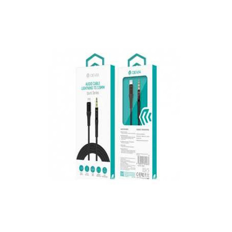 Câble Audio Devia Ipure Series - Lightning vers 3,5 mm - Noir Réf. A155