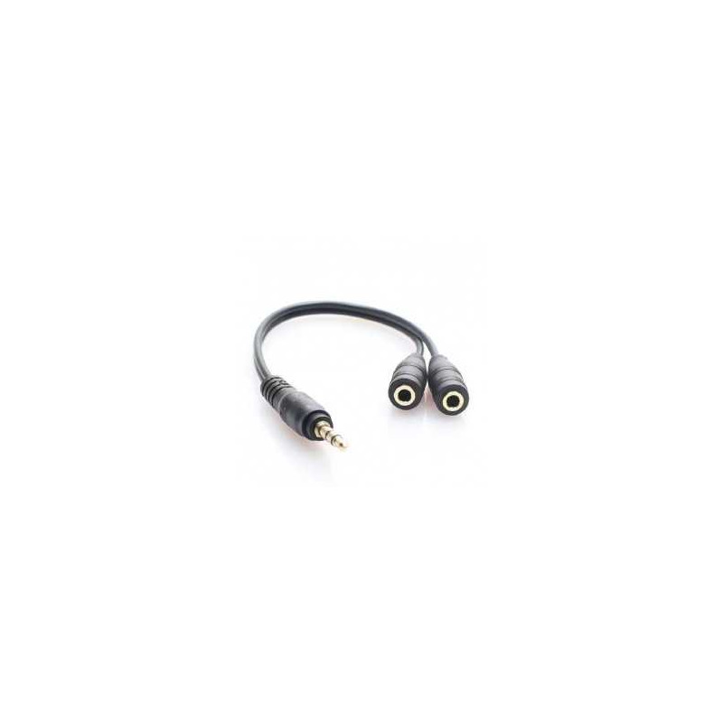 Câble Audio Jack 3,5 mm Mâle / 2 Jack 3,5mm Femelle - 19,5 cm - Noir Câble Audio Jack 3,5 mm Mâle / 2 Jack 3,5mm Femelle - 19,5 cm - Noir