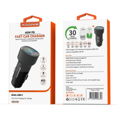 48W PD QC3.0 Car Charger XSS-CC40L | Smarty