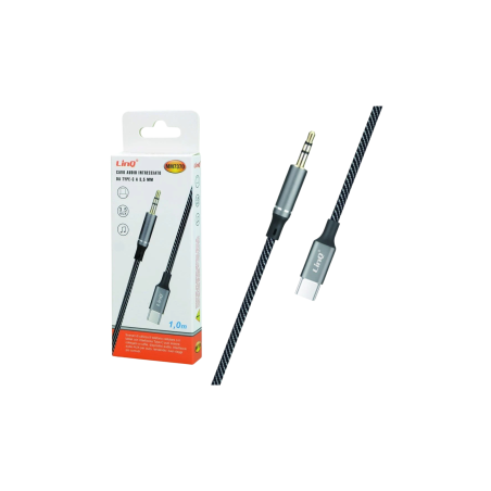 Câble Audio Tressé Type-C vers Jack 3.5mm 1m - LinQ MM7370 Ref A3368 |