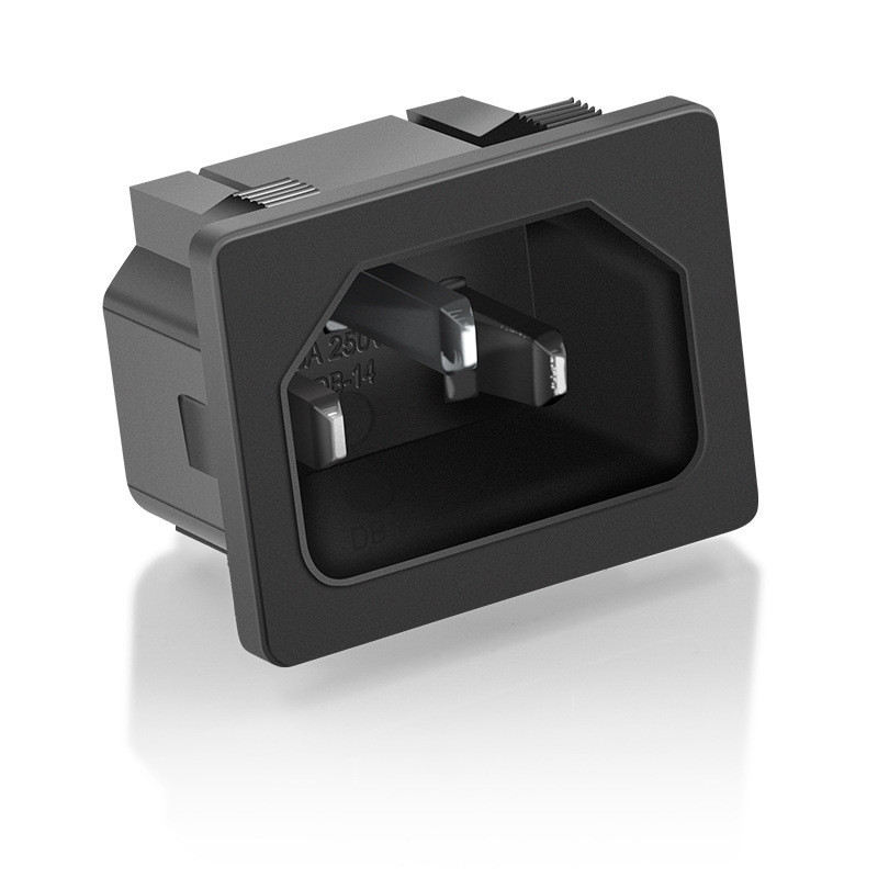 Prise IEC C14 DB-14 - 10A 250V AC - Connecteur d’alimentation à clipser 3 broches pour PC et appareils électriques