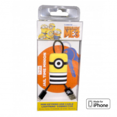 Câble USB / Lightning en Porte Clés TRIBE Minions Tom - 22cm (MFi) - A