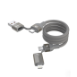 Câble magnétique tissé multifonction 4 en 1 Ultra 2 60W 1.2M Devia - Titane Câble magnétique tissé multifonction 4 en 1 Ultra 2 60W 1.2M Devia - Titane