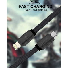 Câble WUW X199 USB-C/Lightning 27W Noir | Smarty
