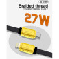 Câble USB-C vers Lightning WUW X199 – Jaune, 27 W