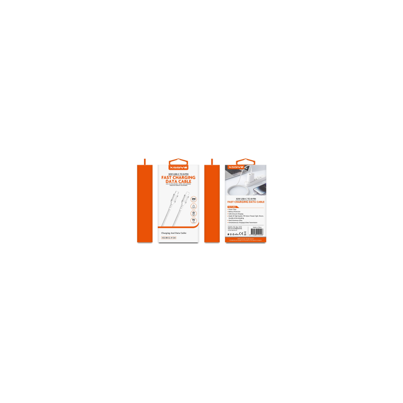 Câble de Charge USB-C/Lighting 2M 30W XSSIVE XSS-BR-CL-W 2M - Blanc