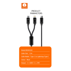 WUW X220 2-in-1 Type-C/Lightning Cable 60W