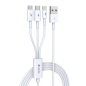 Câble 3-en-1 Devia Smart Series – USB, Micro USB, Lightning, USB-C 1,2 m Blanc