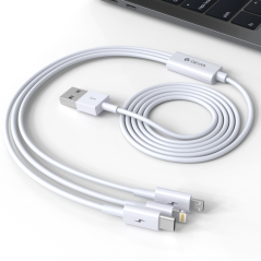 Câble 3-en-1 Devia 1,2 m blanc | Smarty