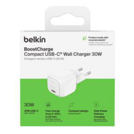 Belkin USB-C Wall Charger WCA008kqWH – 30W White