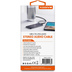 XSSIVE USB-C to 2 RCA Audio Cable 1.5m